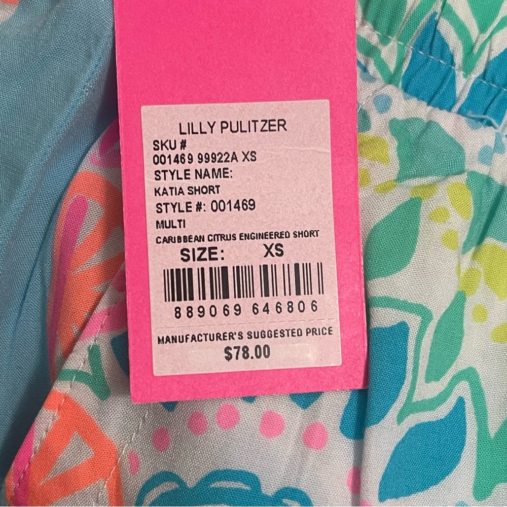 Lilly Pulitzer Katia Shorts Caribbean Citrus Women's Shorts XS NWT - Picture 10 of 15